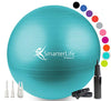 Workout Exercise Ball for Fitness, Yoga, Balance, Stability, or Birthing, Great as Yoga Ball Chair for Office or Exercise Gym Equipment for Home, No-Slip Design (75cm, Turquoise)