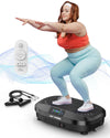 Vibration Plate Exercise Machine, Lymphatic Drainage Machine, Whole Body Workout Vibration Platform w/ 2 Resistance Bands for Wellness and Fitness-Black